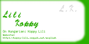 lili koppy business card